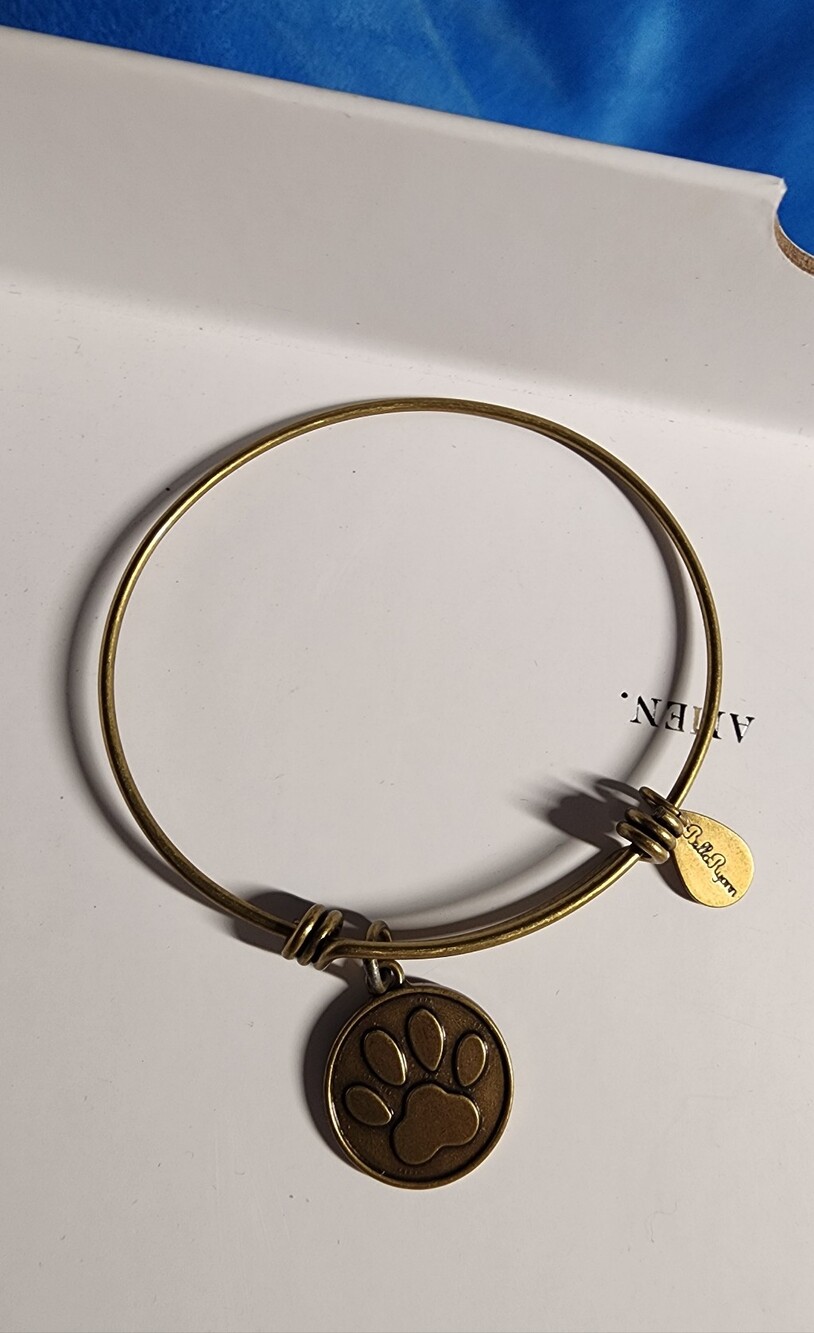 Bella Ryann Bronze Paw Print Charm Bangle Bracelet